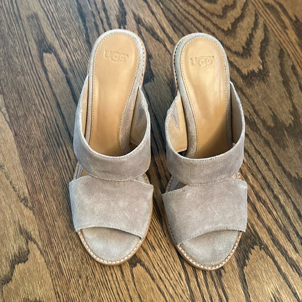 Ugg Tan Suede Heels, Size 8.5
